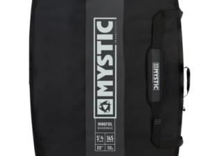 Mystic black travel bag for kitesurfing gear with durable handles and compact design