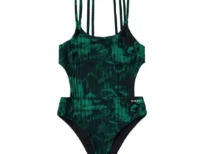 Jorun Cut Out Swimsuit - Black/Green